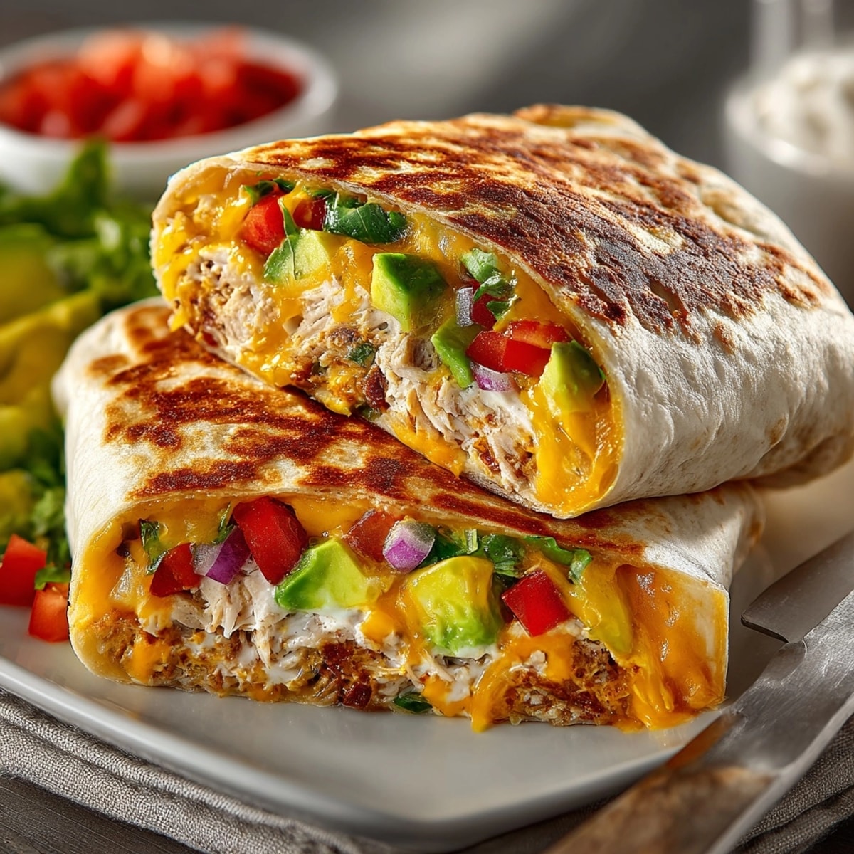 Golden brown TikTok Tuna Melt Wrap, oozing cheese and savory tuna filling.