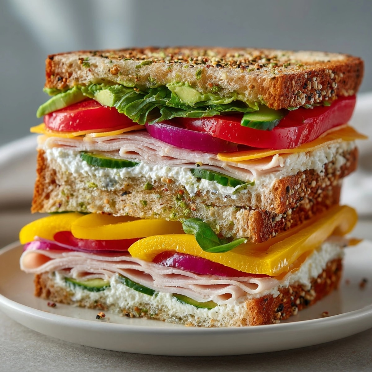 Viral Bell Pepper Sandwich: A bright, crisp, low-carb alternative to bread, layered high.