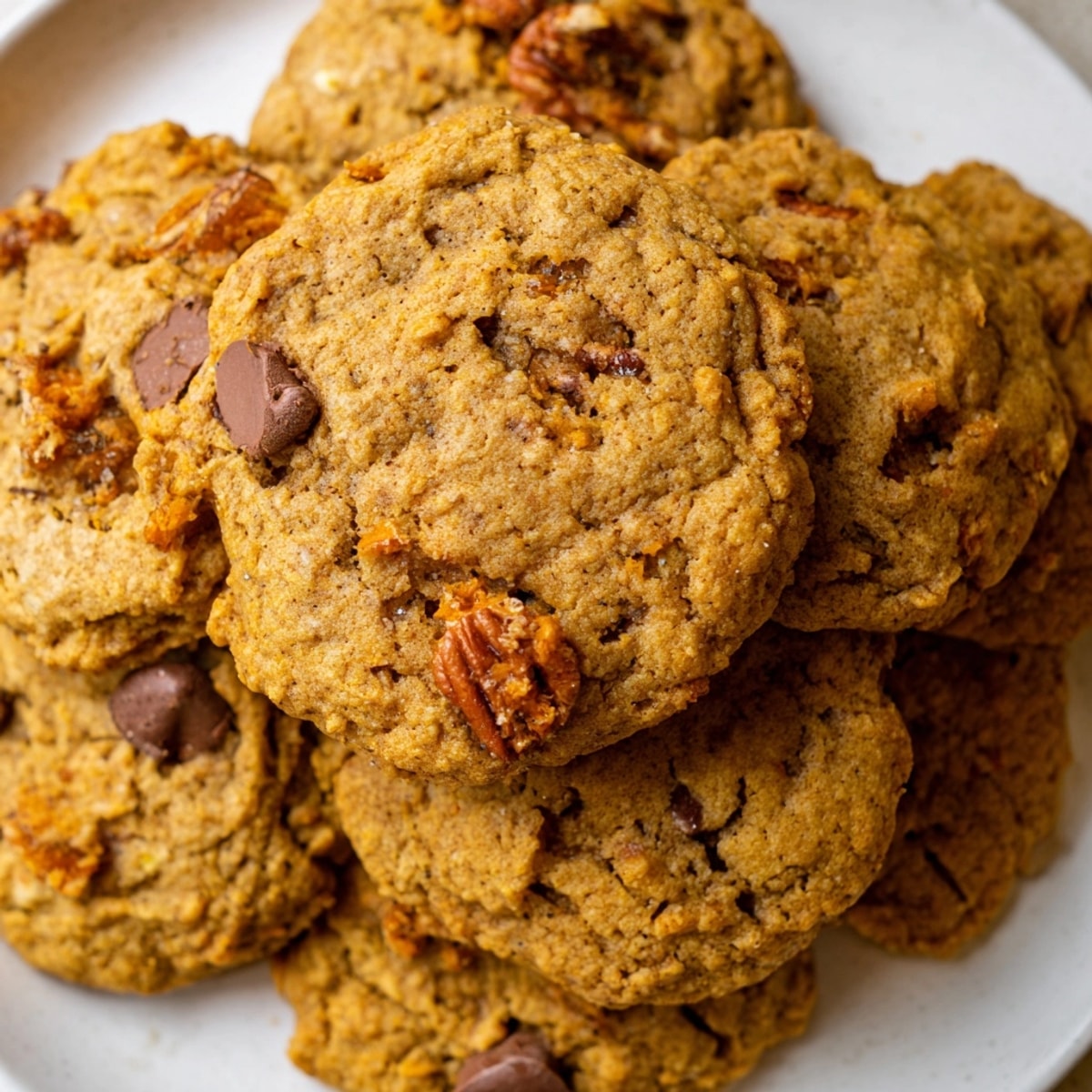 Golden Brown Butter Pumpkin Cookies, fresh from the oven, promising a spiced, chewy bite.