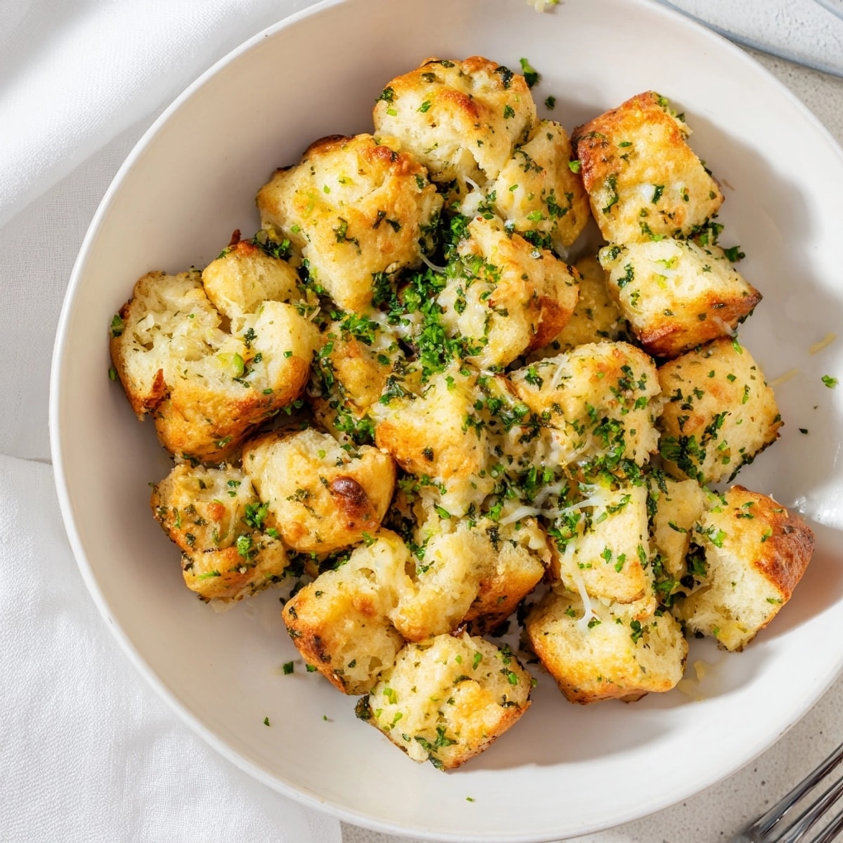 Golden, bubbling Garlic Parmesan Monkey Bread, pull-apart perfection with herbs, ready to share.