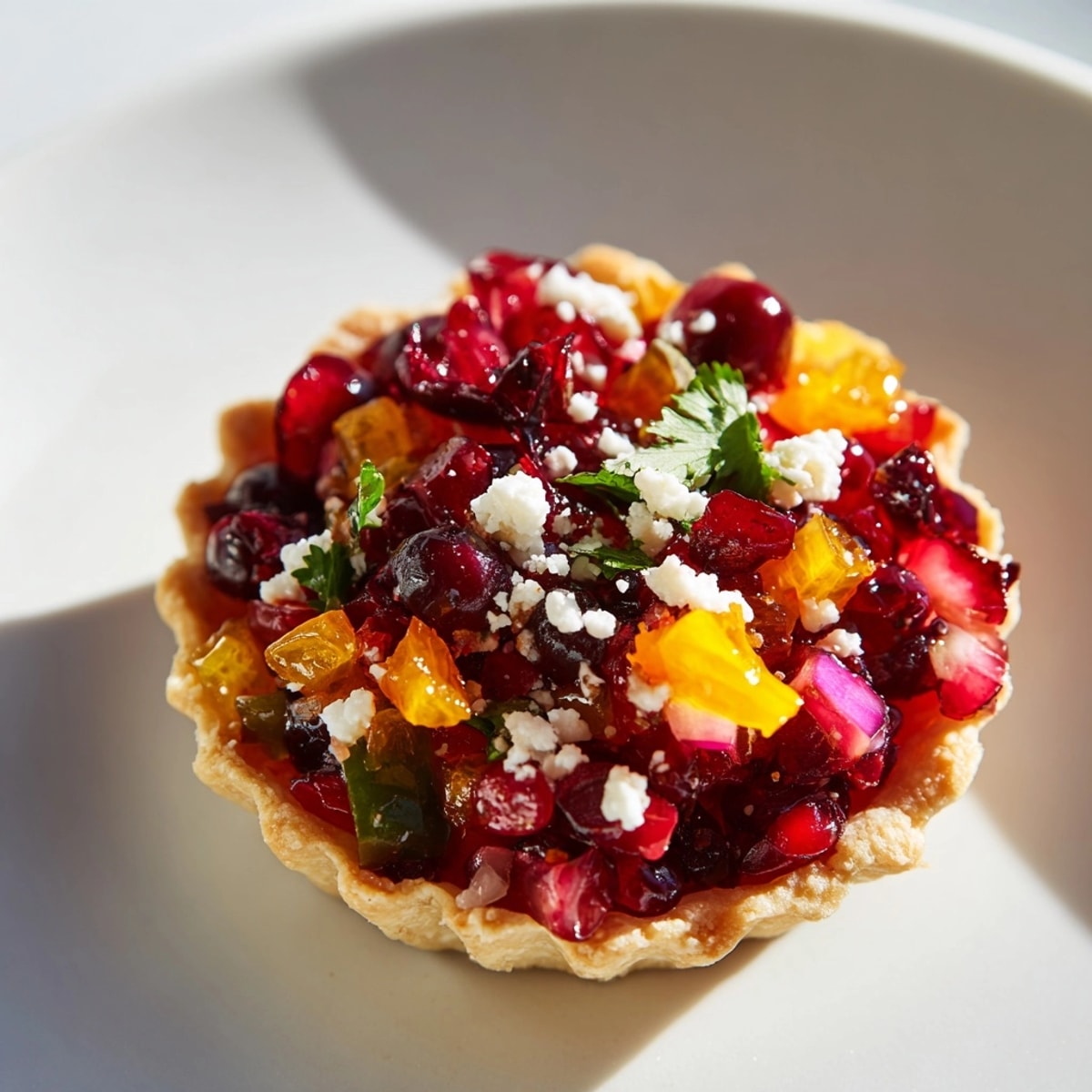 Imagine warm, crisp tart shells filled with vibrant Rainbow Cranberry Jalape&amp;ntilde;o relish&amp;mdash;serve chilled!