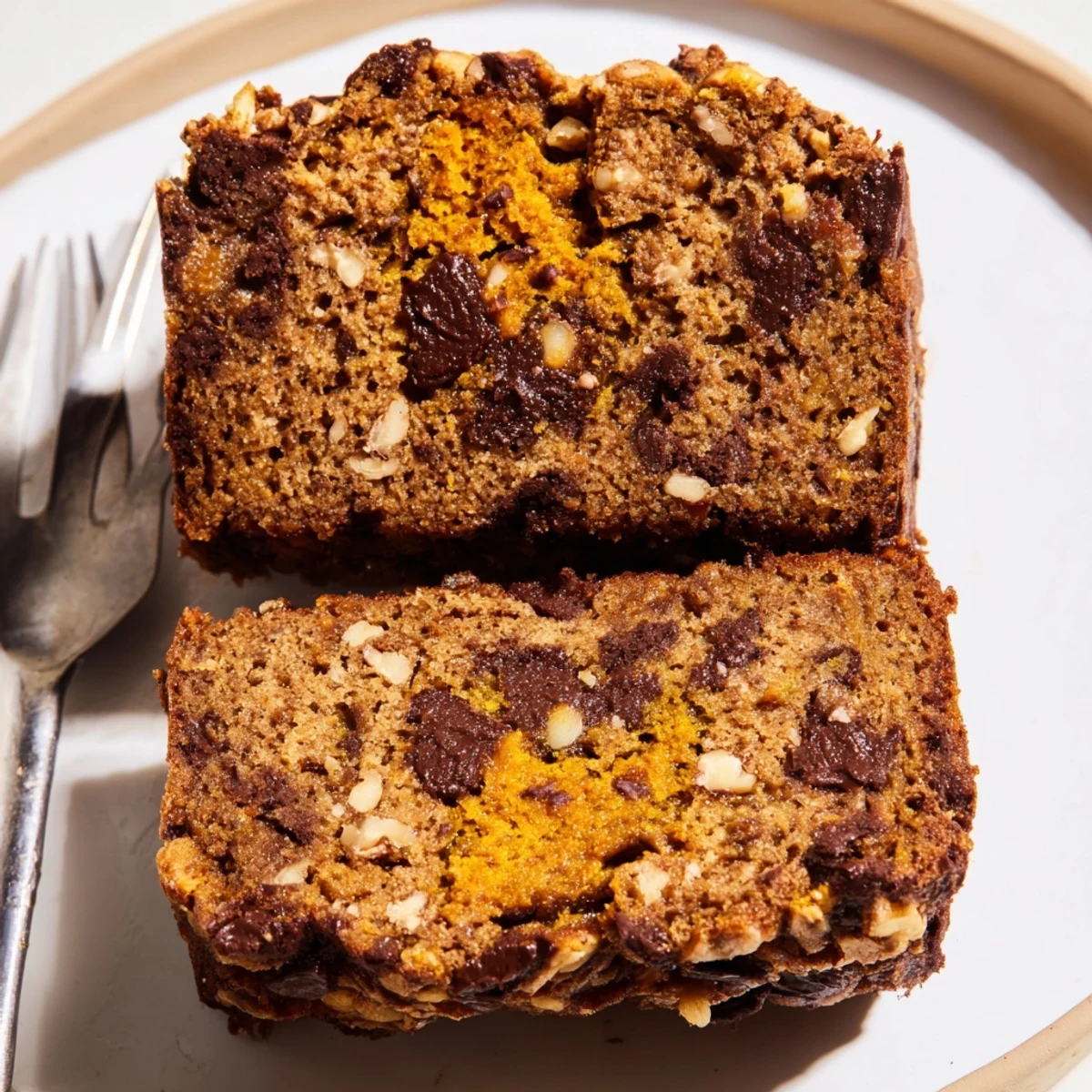 Warm Protein Pumpkin Banana Loaf served with a dollop of yogurt for a delightful breakfast.