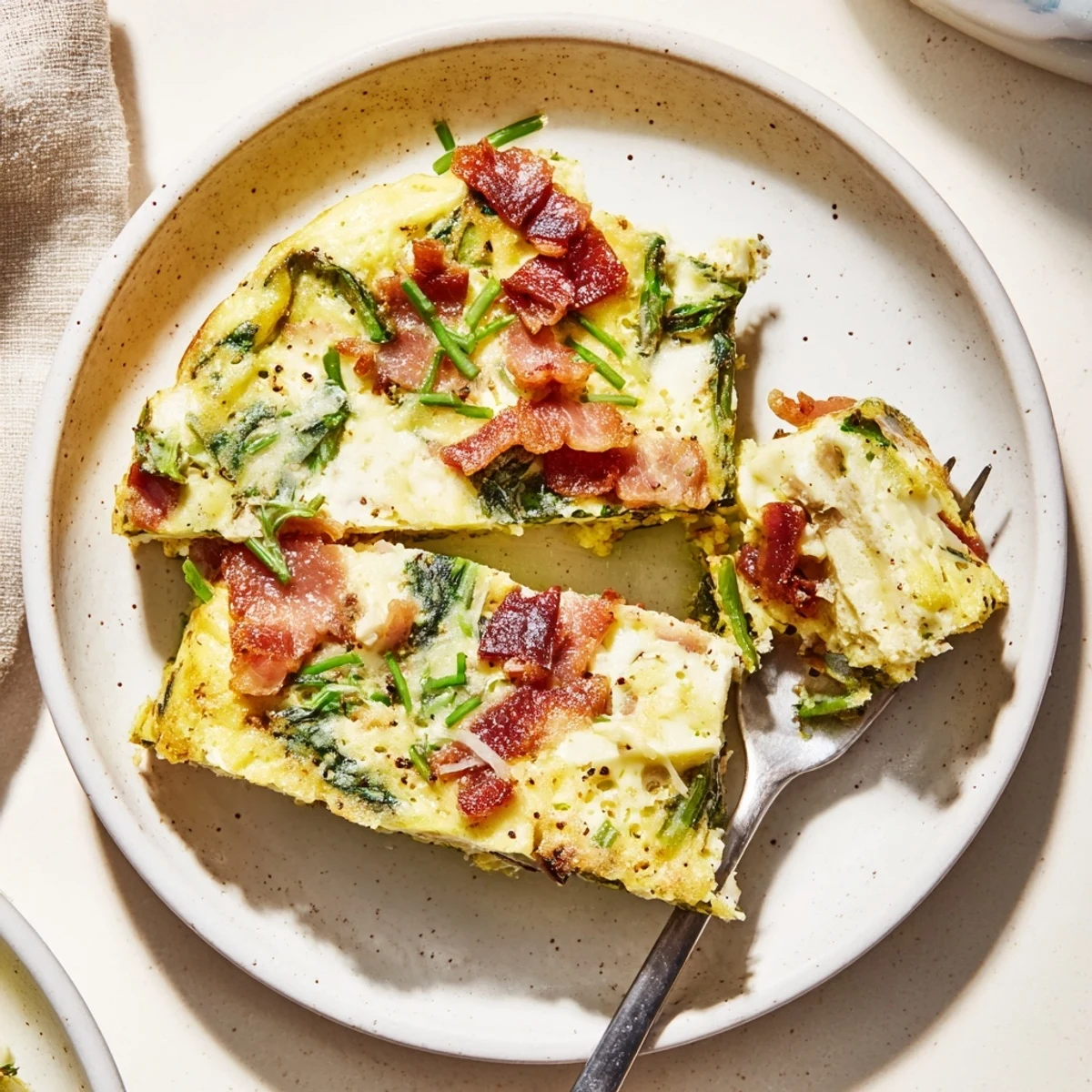 Warm ricotta herb bacon frittata baked until golden, perfect for brunch gatherings.