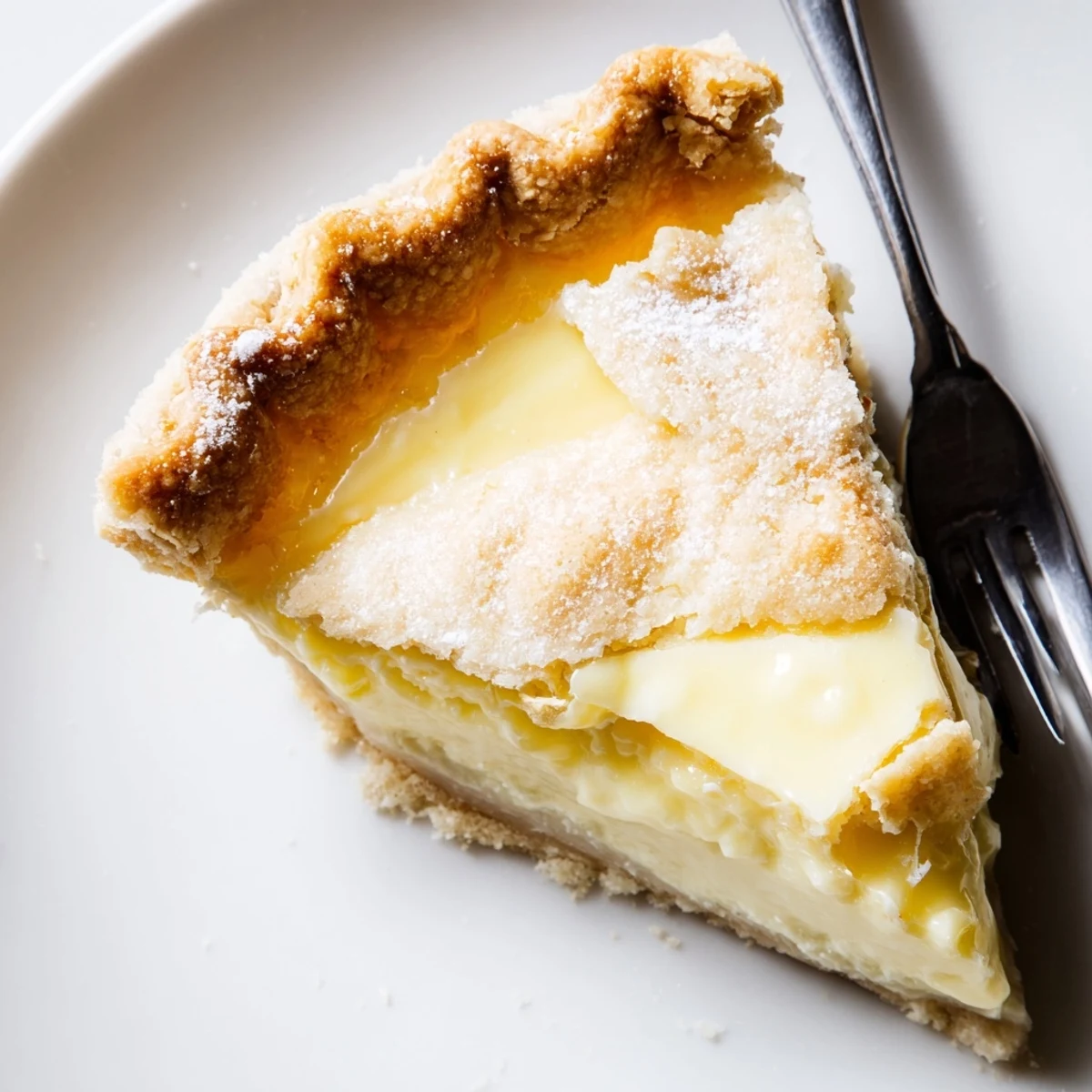 Warm water pie served with fresh berries, evoking nostalgia from the Great Depression.