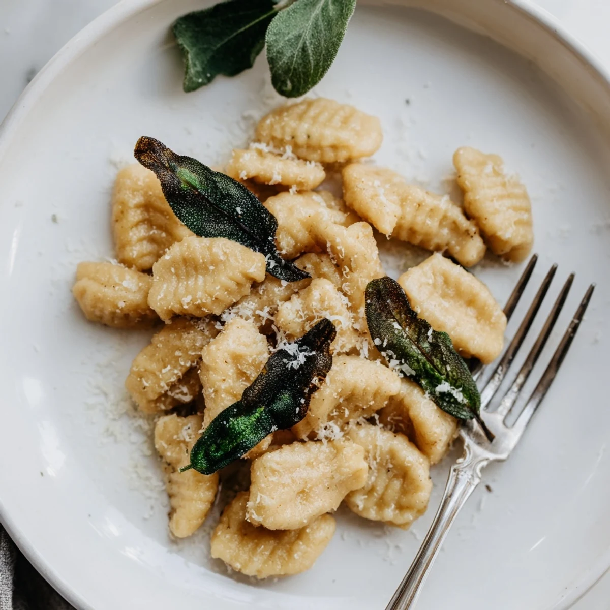Comforting sweet potato gnocchi tossed in nutty sage butter, perfect for dinner.