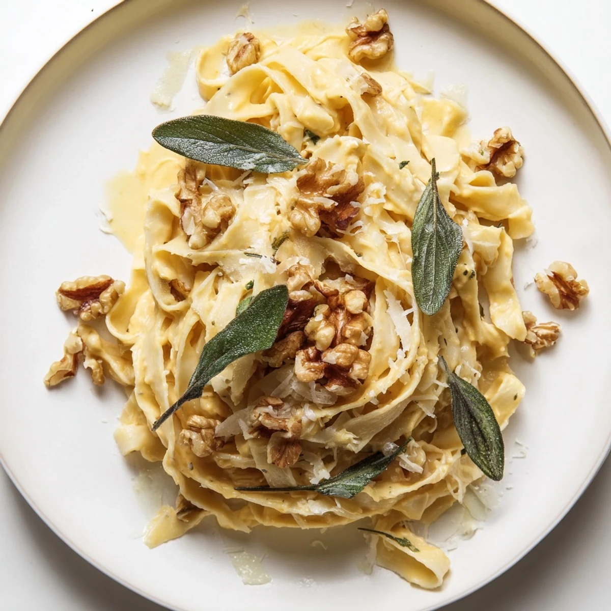 Pumpkin Pasta Sage Walnuts