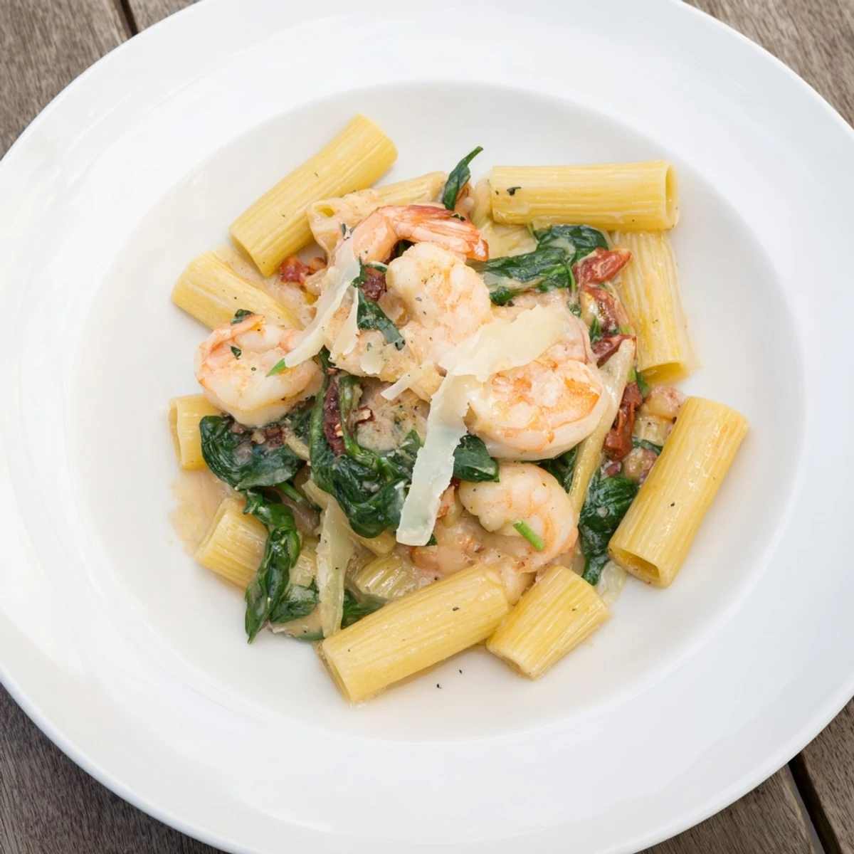 One-Pot Marry Me Shrimp Pasta with vibrant shrimp and creamy sun-dried tomato sauce, ready for serving.