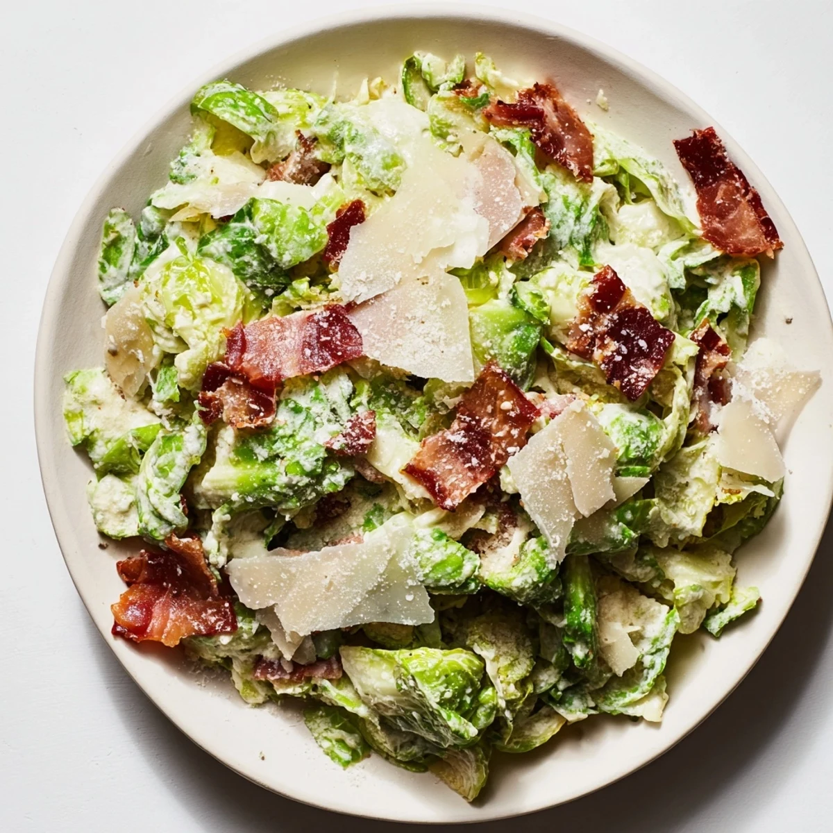 Imagine the perfectly combined flavors of this warm Brussels Sprouts Caesar, served with shaved Parmesan and croutons.