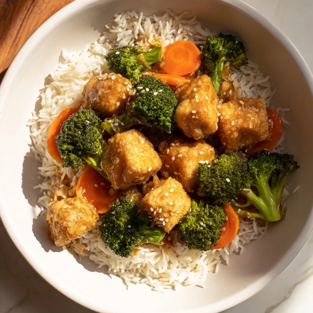 Sesame Tofu Broccoli Rice