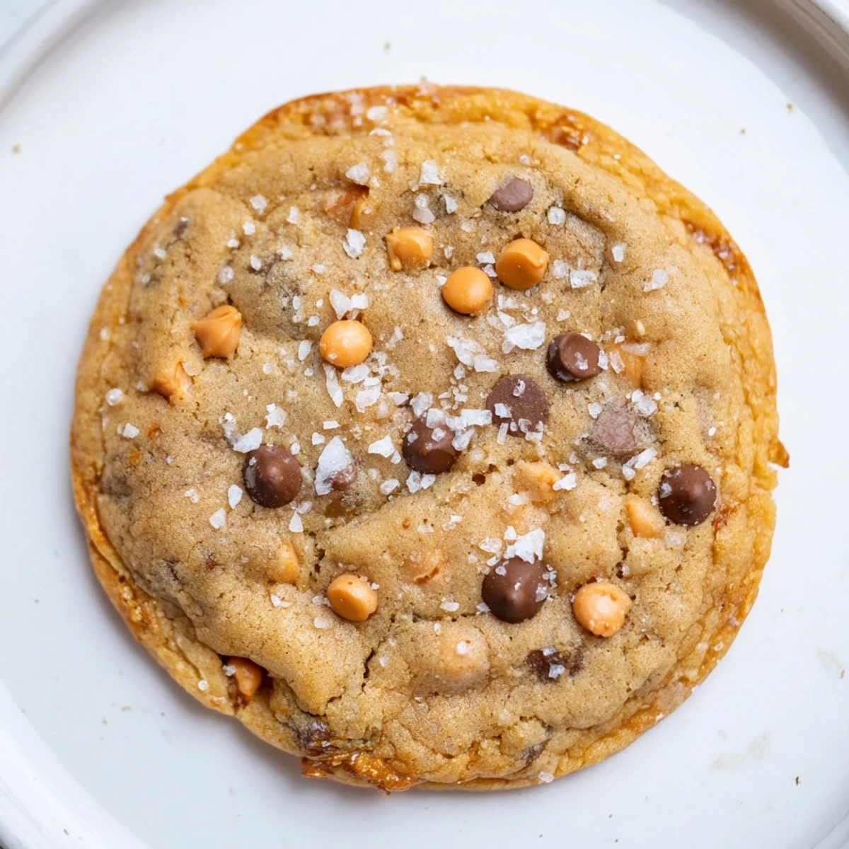 Close-up of Best Ever Butterscotch Chocolate Chip Cookies, revealing the perfect balance of sweet and salty.