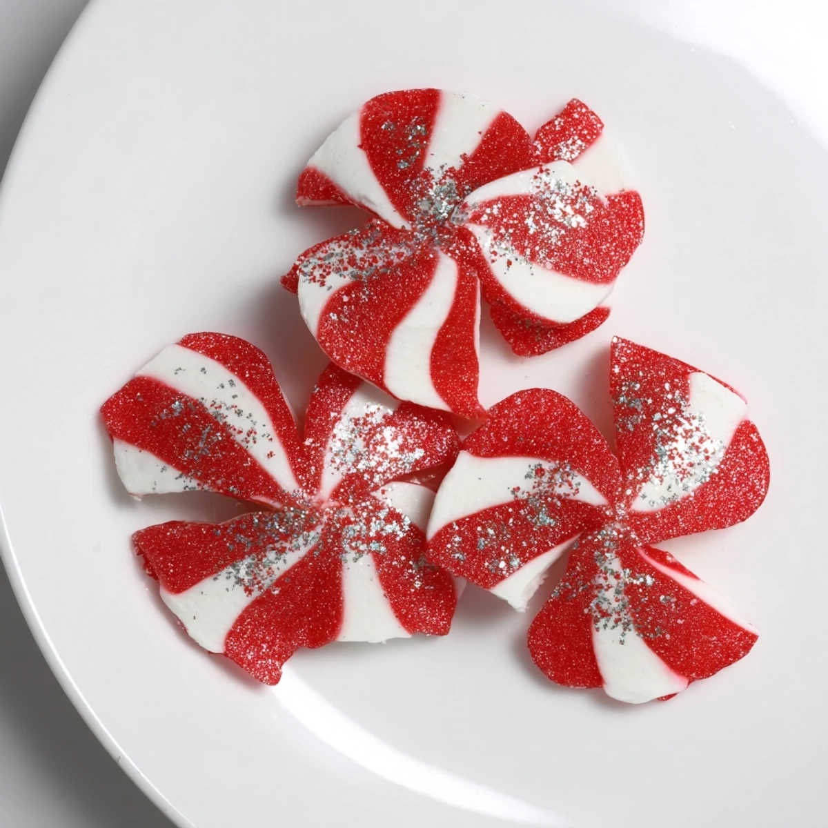 Crisp, colorful Express Peppermint Candy Bows on parchment paper, ready to be enjoyed or used as decorations.