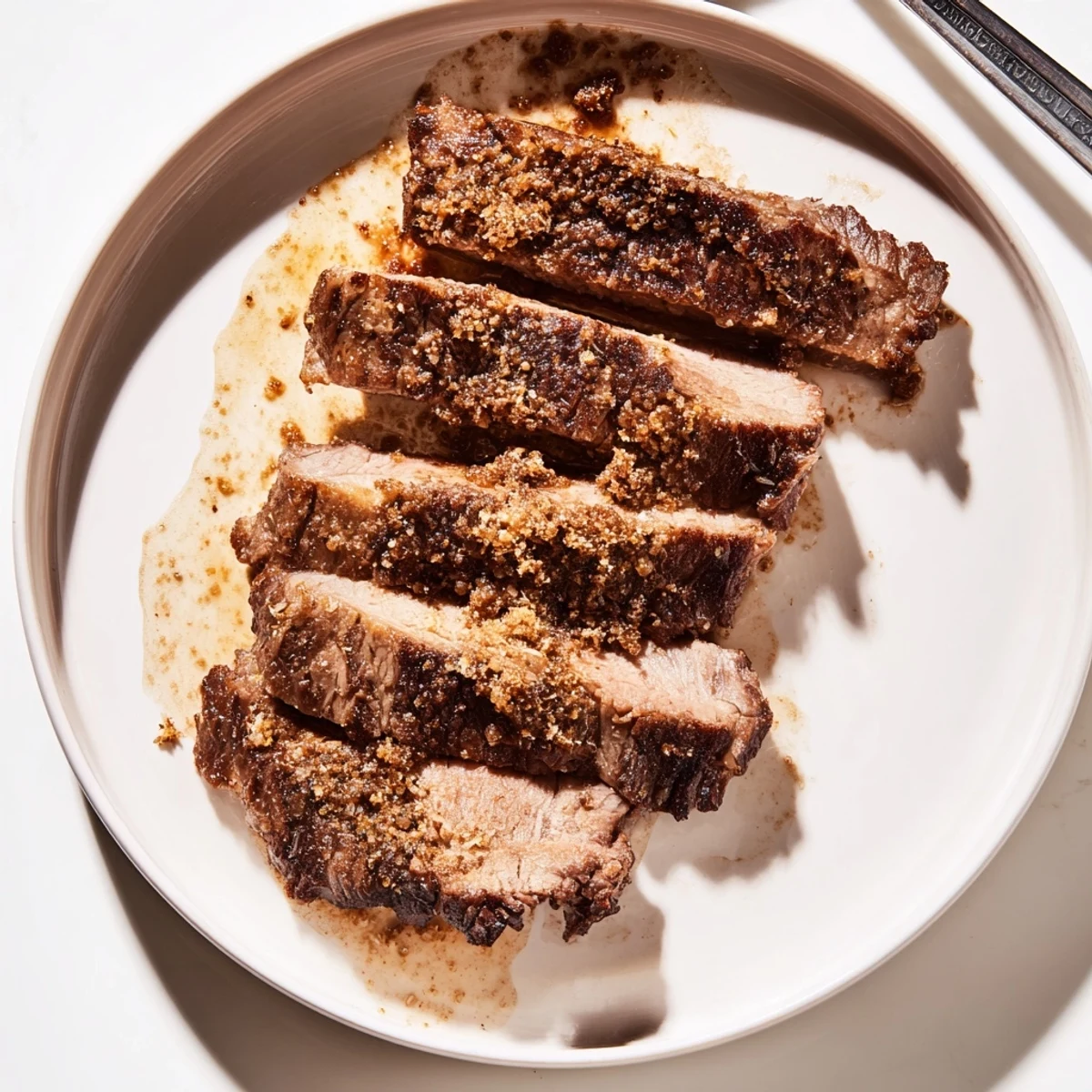 Warm, tender slices of Budget Holiday Chuck Roast, falling apart with an aroma of savory onion.