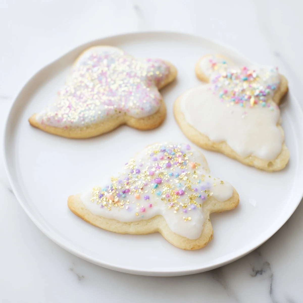 Delicate, shimmering Angel Wings Sugar Cookies decorated with sweet frosting and colorful sprinkles, perfect for gifting.