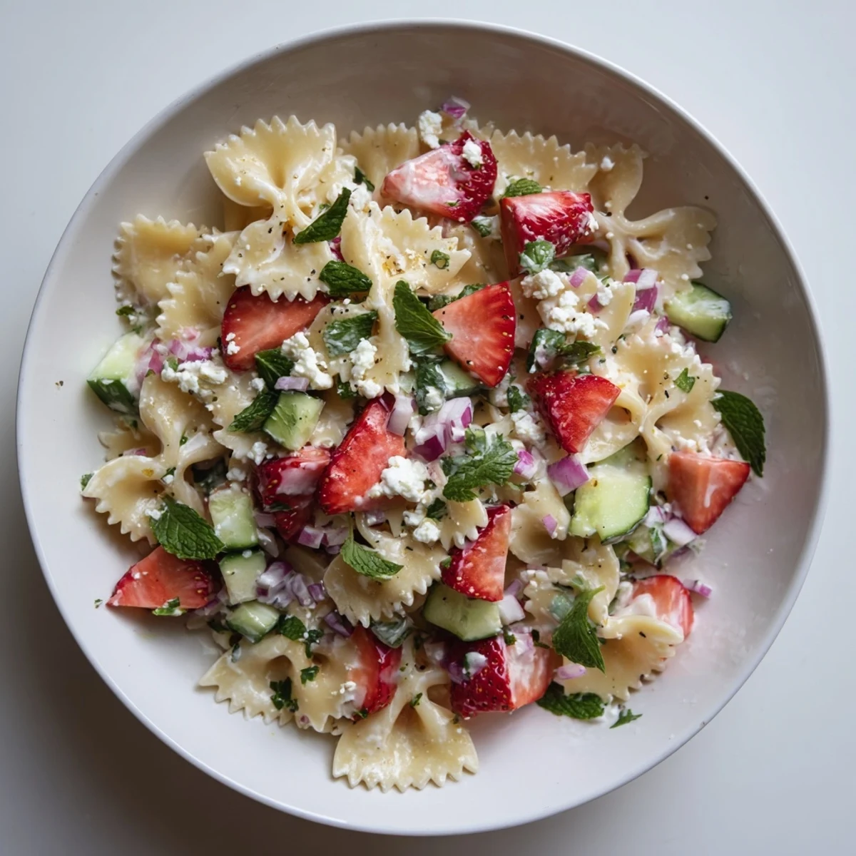 Strawberry Feta Pasta Salad