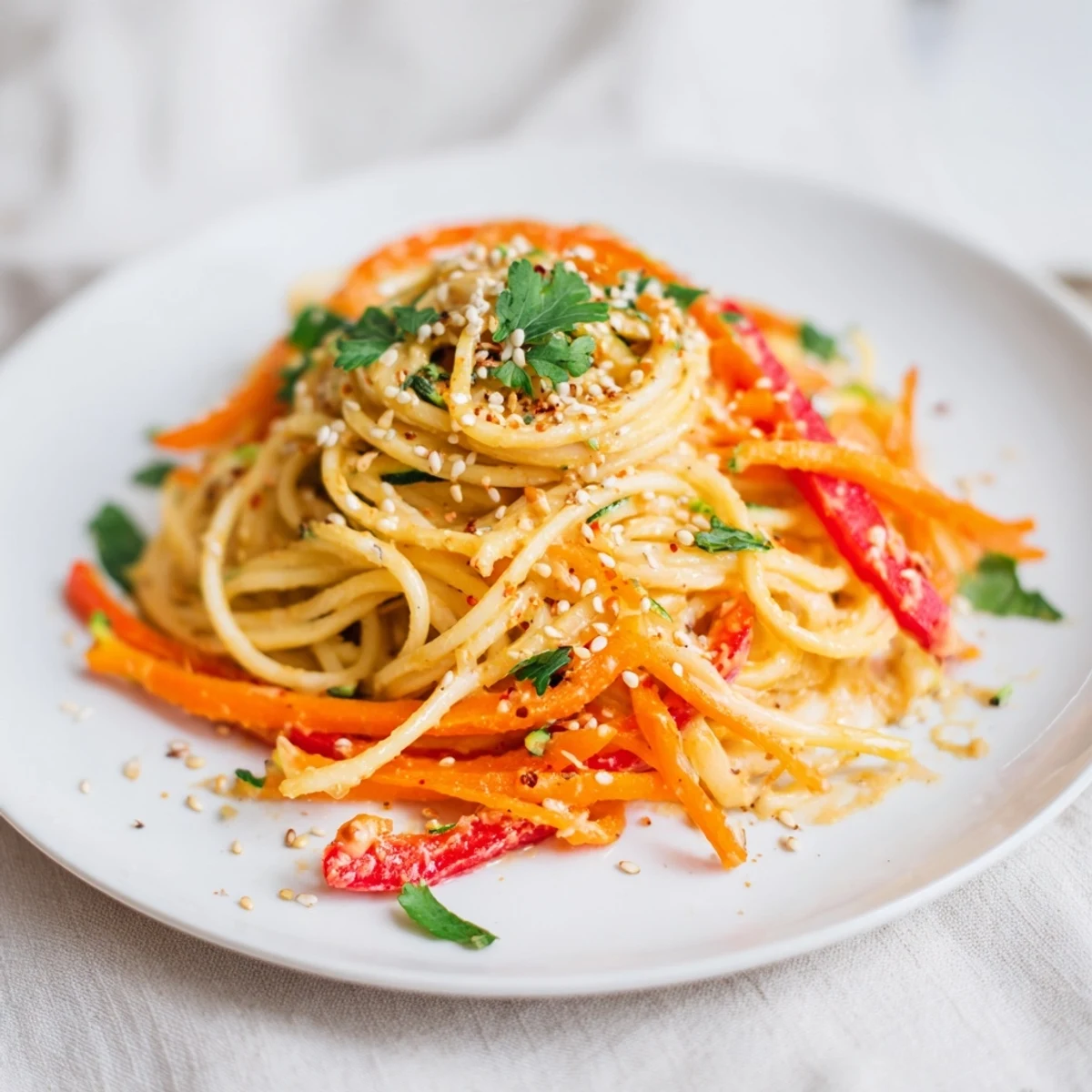 Zesty Peanut Zucchini Noodles