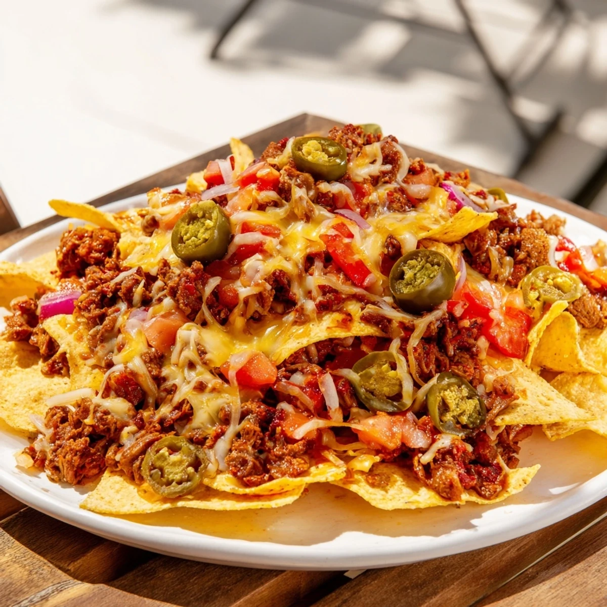 Easy sheet-pan nachos: A delightful, cheesy Tex-Mex tray of baked tortilla chips under melted cheese and toppings.