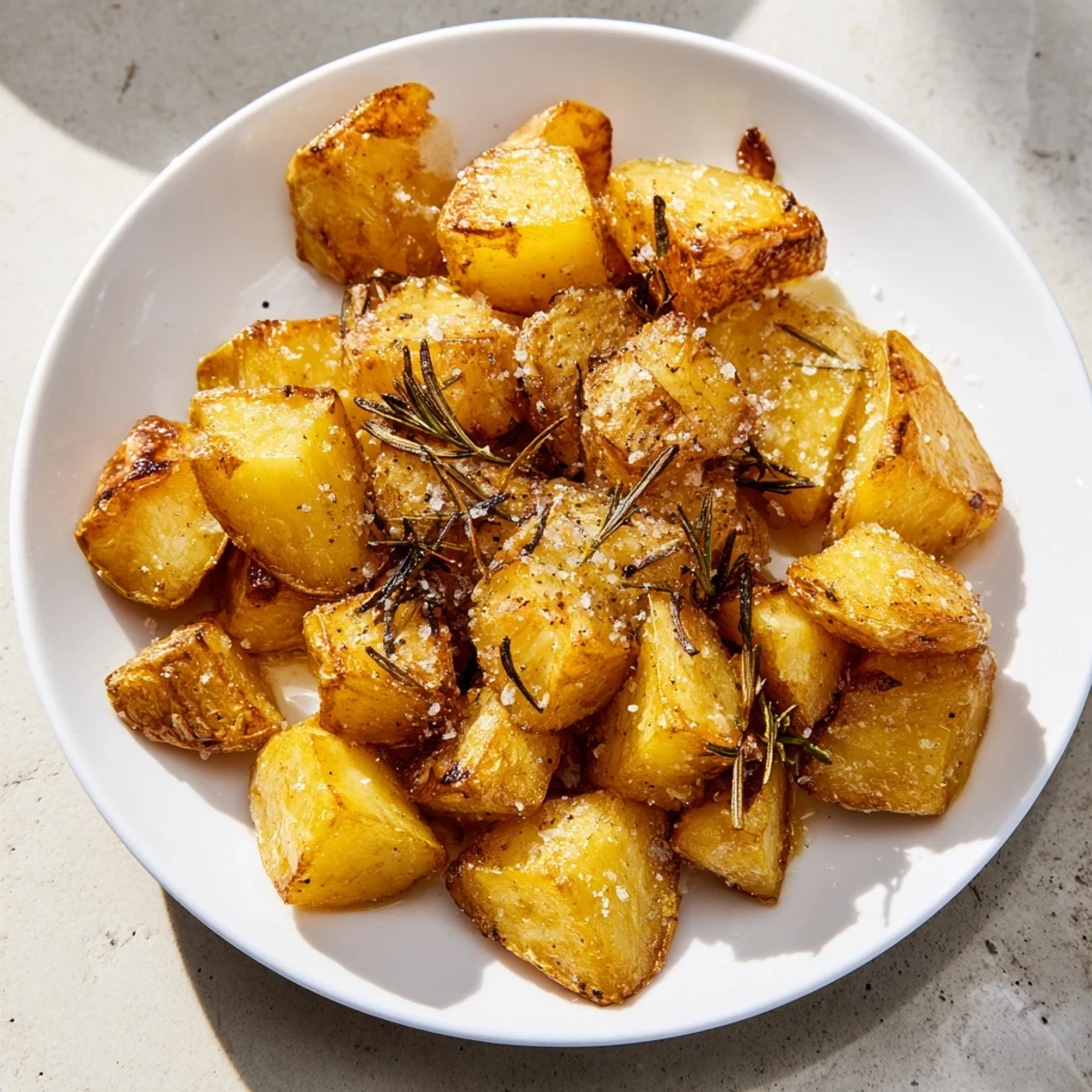 Golden-brown Beef Tallow Roasted Potatoes, crispy and seasoned, perfect as a side dish.