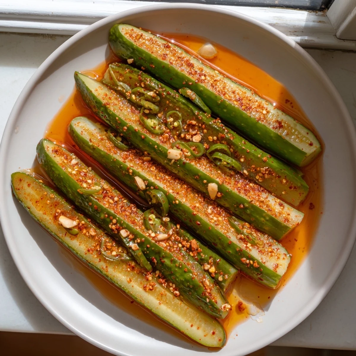 Bright, colorful image of spicy Taco Pickles, a perfect snack and zesty side for any meal.