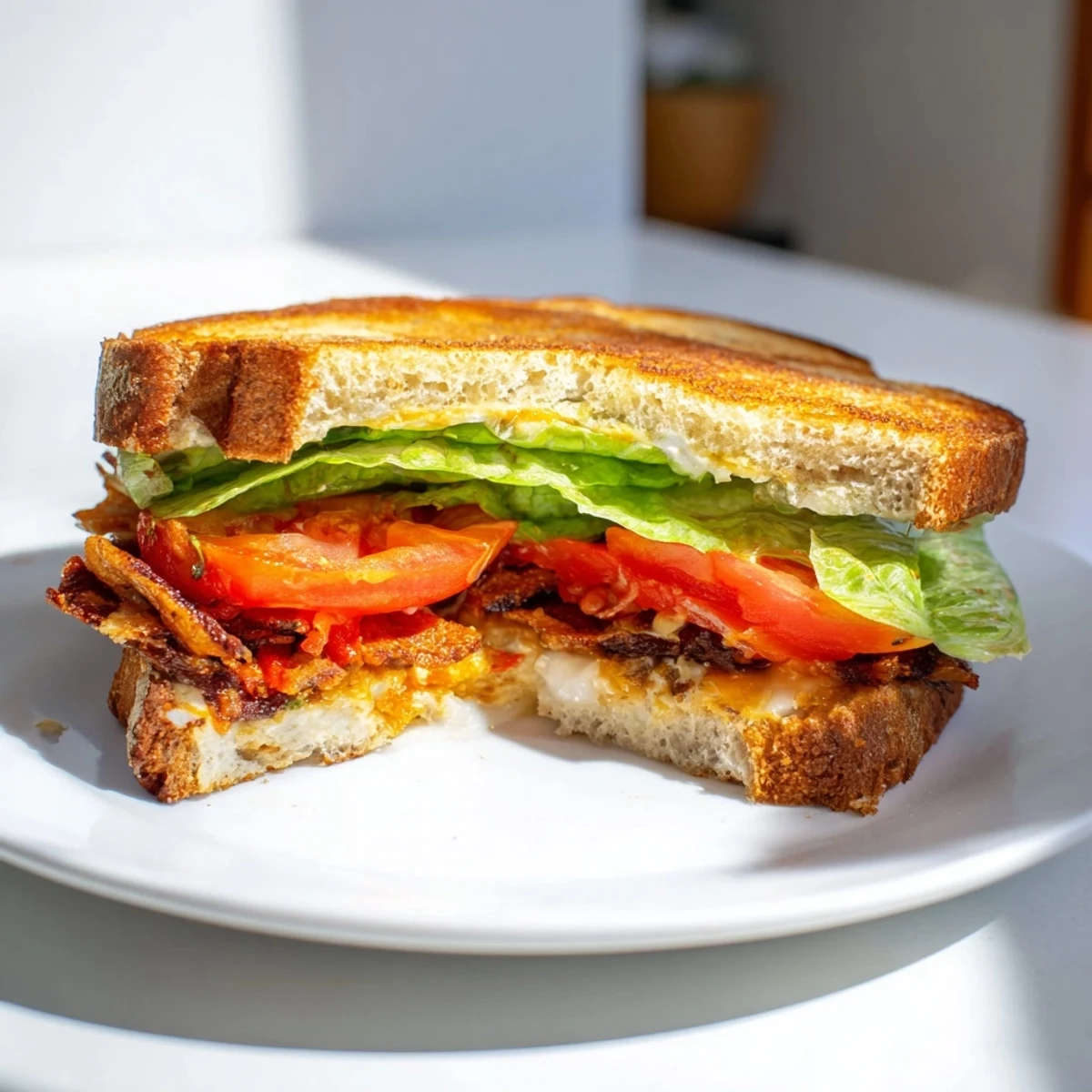 Vegan Bacon BLT Grilled Cheese