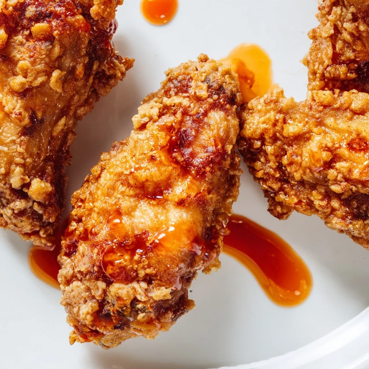 Golden-brown crispy fried chicken wings coated in seasoned flour, served with creamy blue cheese dressing and fresh celery sticks.