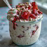 High Protein Strawberry Overnight Oats