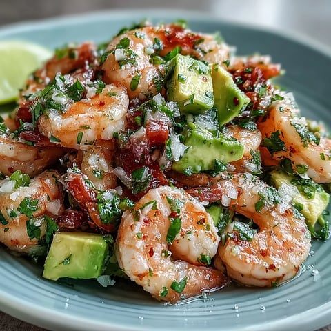 Freshly made Chilli Lime Shrimp Ceviche served with crisp tortilla chips in a rustic bowl.