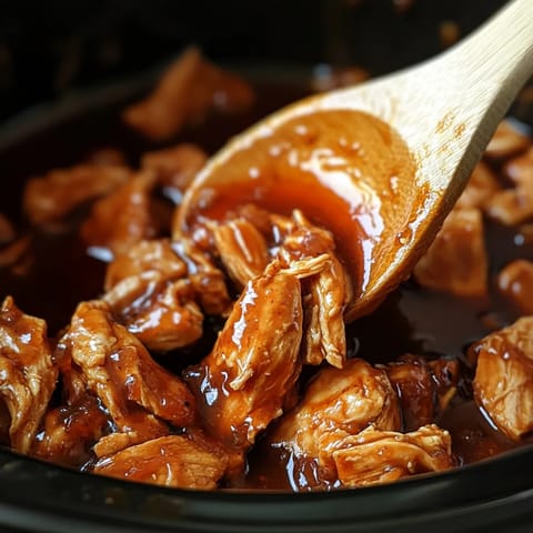 A wooden spoon in a bowl of meat.