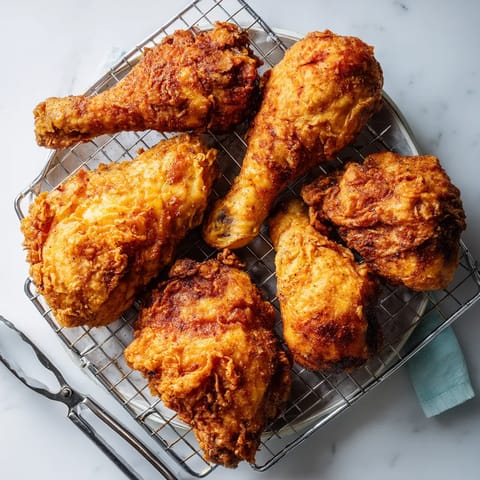 A plate of buttermilk fried chicken.