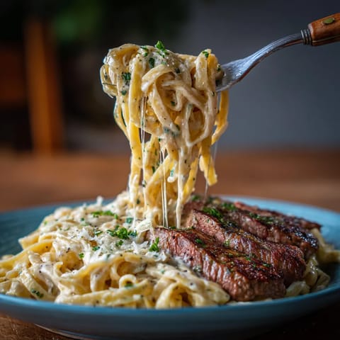 A plate of food with a fork in it.