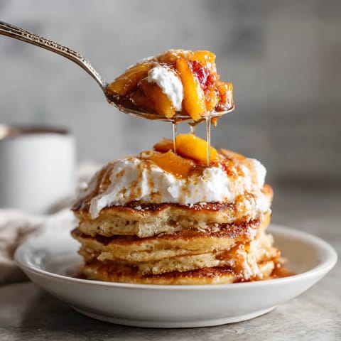 Peach Cobbler Pancakes.