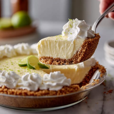 A slice of key lime pie is being eaten.