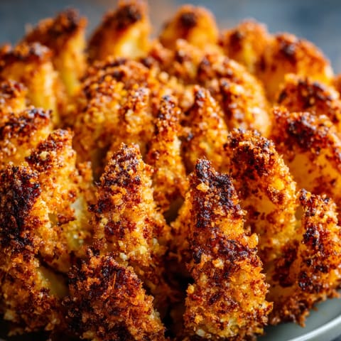 A plate of oven-baked blooming onions.
