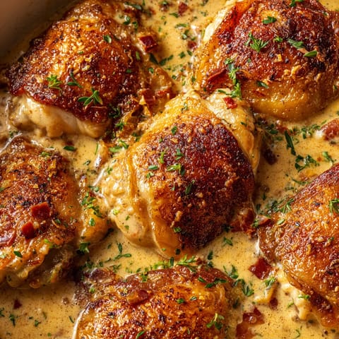 A dish of chicken with a sauce on top.