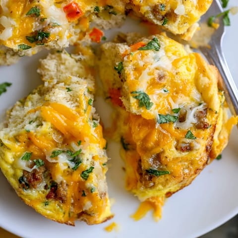 Cheesy Breakfast Biscuit Frittata