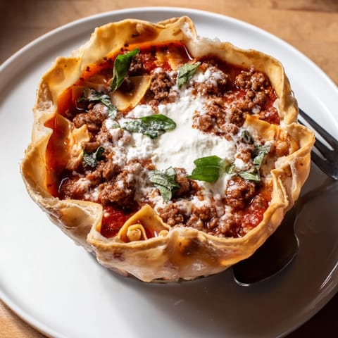 Lasagne Soup Pizza Crust Bowls