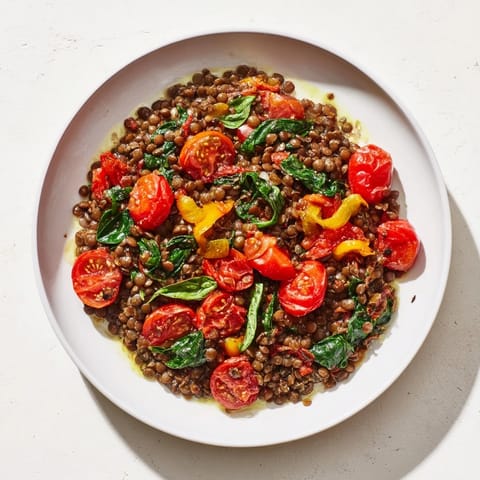 Lentil Tomato Skillet Herbs