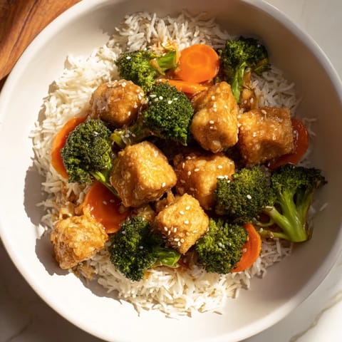Sesame Tofu Broccoli Rice