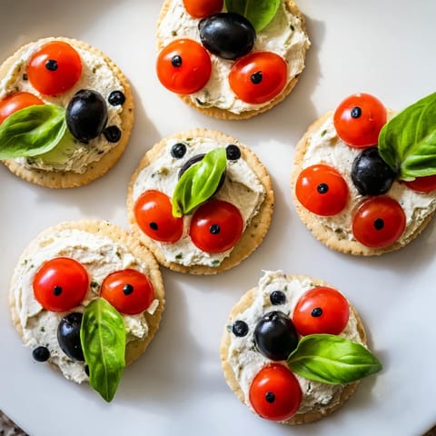 Ladybug Tomato Olive Bites