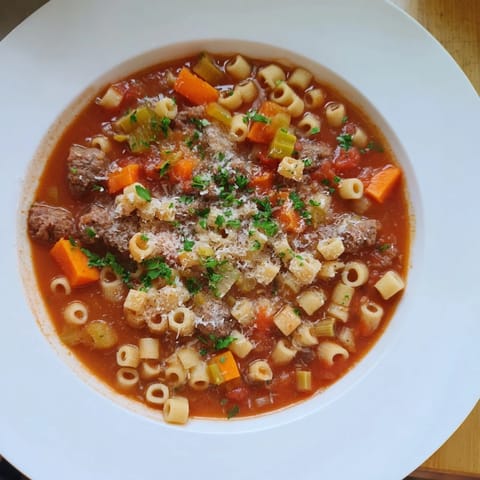 Ditalini Lentil Tomato Broth