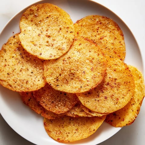 Picture the baked cottage cheese chips: a healthy, golden-brown snack, perfectly seasoned and ready to eat.