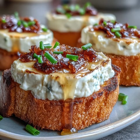 Hot Honey Goat Cheese Crostini