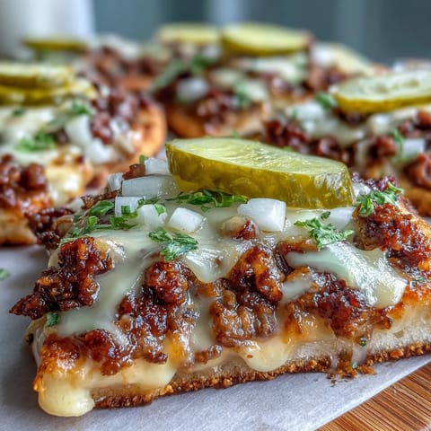Freshly chopped chives garnish these mini Cheeseburger Garlic Naan Pizzas, served hot from the oven with diced tomatoes for a bright finish.