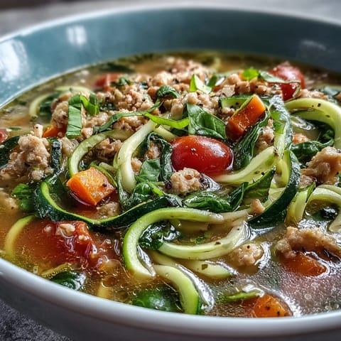 Turkey Veggie Zucchini Soup