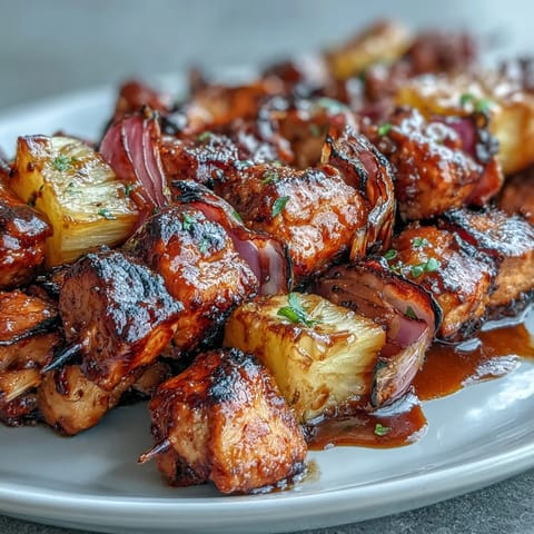 BBQ Chicken Pineapple Kebabs