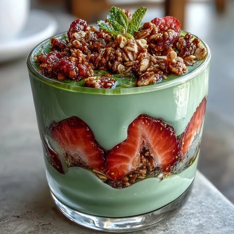 Strawberry Matcha Yogurt Parfait