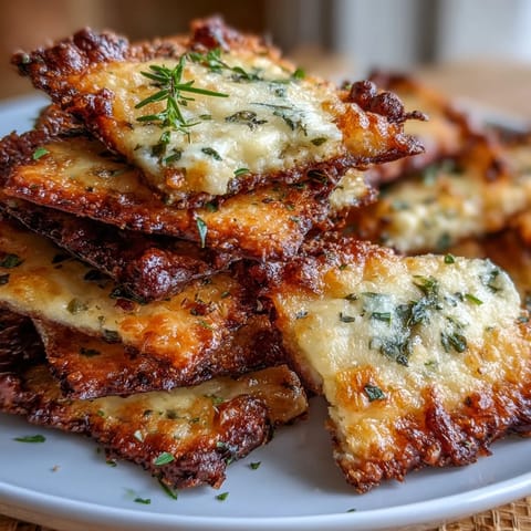 Golden, crispy cheese and herb crackers with sharp cheddar and fresh thyme, perfect for snacking or serving with dips.  