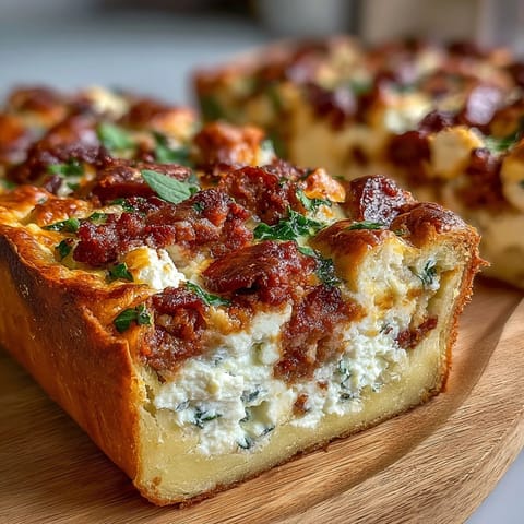 Savory Italian Easter pie with ricotta and salami, baked golden and fragrant, perfect for festive brunch gatherings.  