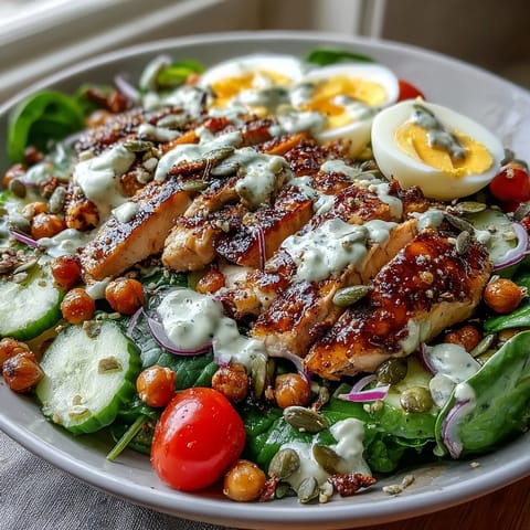 Colorful High Protein Salad for Weight Loss, vibrant and satisfying, perfect light lunch.