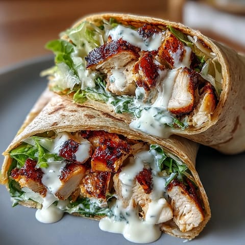 High Protein Chicken Caesar Wrap