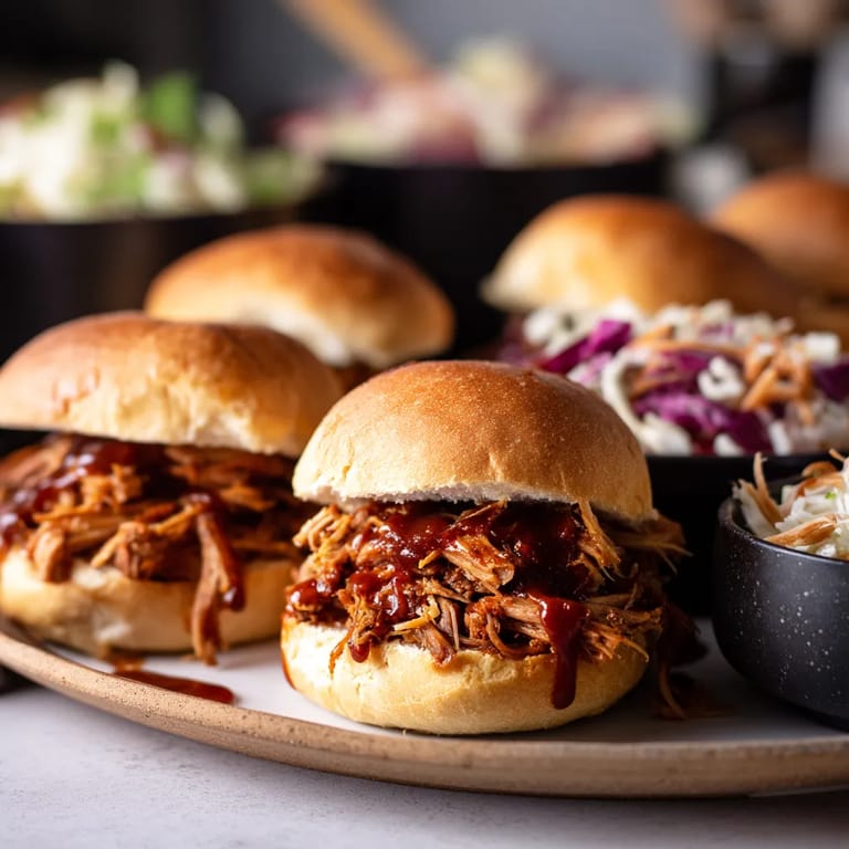 A plate of BBQ Pulled Pork Sandwiches.